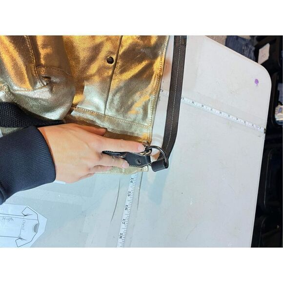 Sorpresa Women's Tote Crossbody Shoulder Bag Gold Metallic Size Large statement - Picture 11 of 11